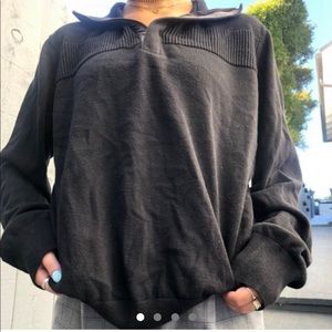 VINTAGE BLACK QUARTER ZIP SUPER SOFT SWEATSHIRT